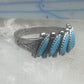 Vintage Sterling Silver Bell Trading Zuni Petite Point Turquoise Ring Size 7.25 925