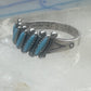 Vintage Sterling Silver Bell Trading Zuni Petite Point Turquoise Ring Size 7.25 925