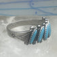 Vintage Sterling Silver Bell Trading Zuni Petite Point Turquoise Ring Size 7.25 925