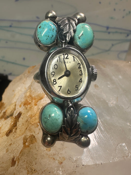 Navajo Watch Ring Turquoise size 5 sterling silver women