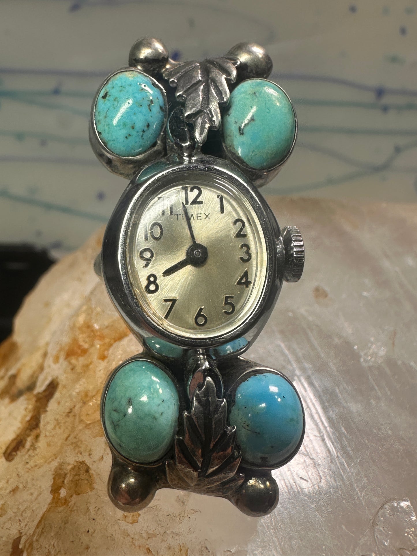 Navajo Watch Ring Turquoise size 5 sterling silver women