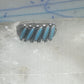 Vintage Sterling Silver Bell Trading Zuni Petite Point Turquoise Ring Size 7.25 925