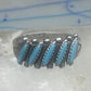 Vintage Sterling Silver Bell Trading Zuni Petite Point Turquoise Ring Size 7.25 925
