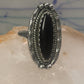 Navajo Ring Long Onyx size 6.5 sterling silver women girls signed LY