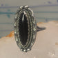 Navajo Ring Long Onyx size 6.5 sterling silver women girls signed LY