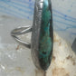 Vintage Sterling Silver Navajo FG Long Matrix Turquoise Ring Size 7.50 925