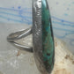 Vintage Sterling Silver Navajo FG Long Matrix Turquoise Ring Size 7.50 925