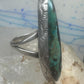 Vintage Sterling Silver Navajo FG Long Matrix Turquoise Ring Size 7.50 925