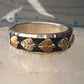 Black Hills Gold ring floral leaves band size 10.75 sterling silver women men 12K