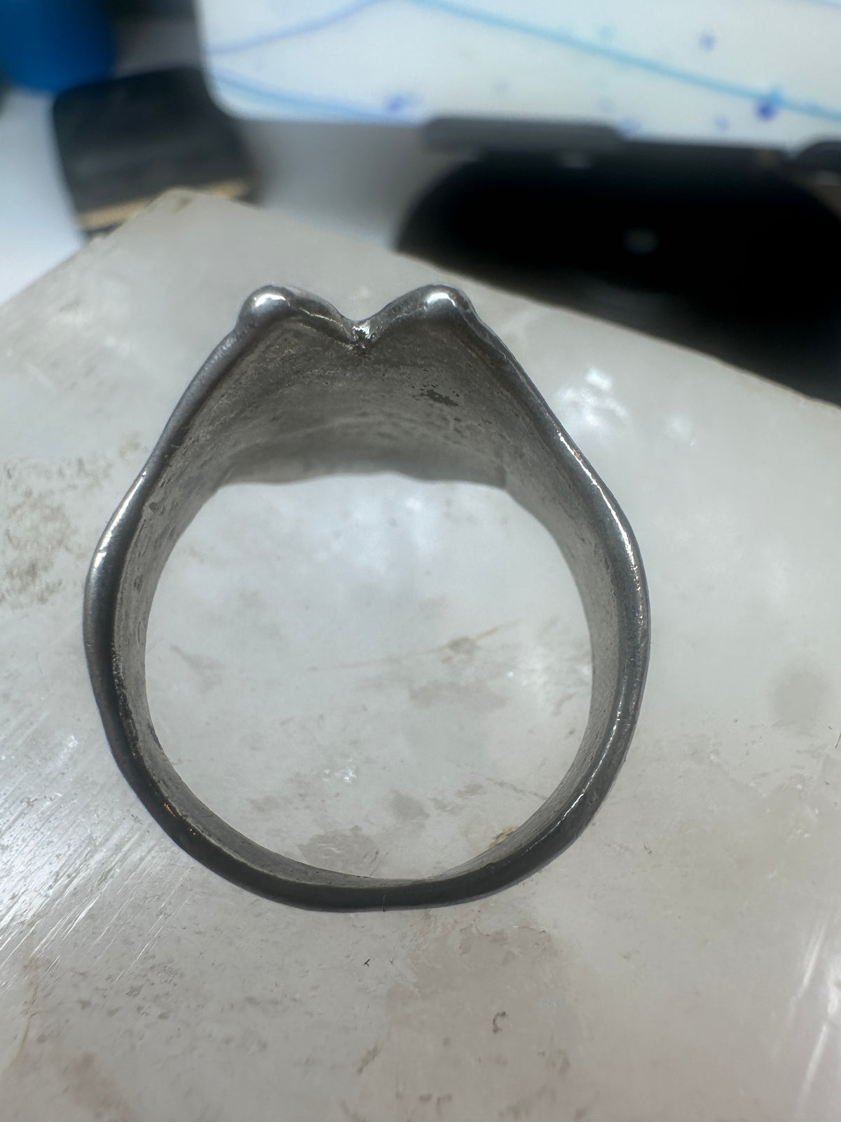 Vintage Sterling Silver Playboy Bunny Inlay Ring - Size 10.5 925