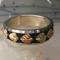 Black Hills Gold ring floral leaves band size 10.75 sterling silver women men 12K