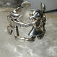 Children ring Teachers band figurative size 5.50 sterling silver women girls