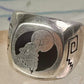 Wolf ring Southwest barking at the moon biker band  size 6.50 women men