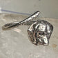 Dog ring puppy band sterling silver size 7 boys girls women