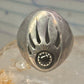 Navajo ring bear footprint size 11.25 onyx sterling silver women men signed R