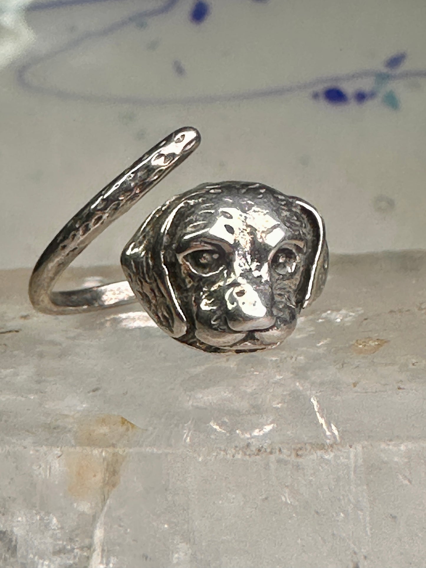 Dog ring puppy band sterling silver size 7 boys girls women