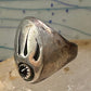 Navajo ring bear footprint size 11.25 onyx sterling silver women men signed R