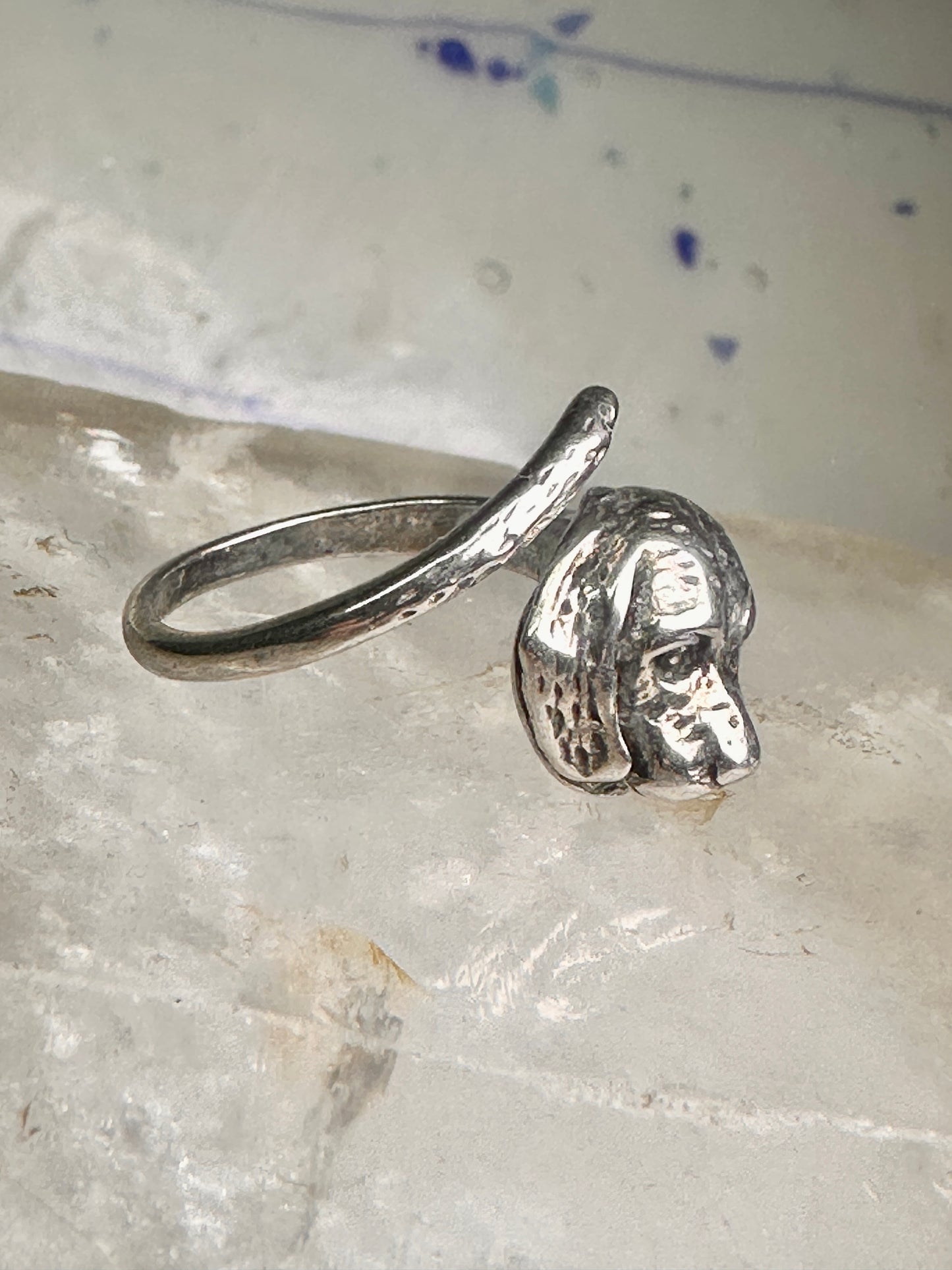 Dog ring puppy band sterling silver size 7 boys girls women