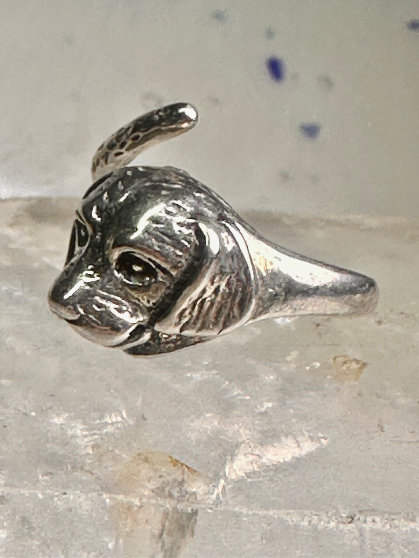 Dog ring puppy band sterling silver size 7 boys girls women