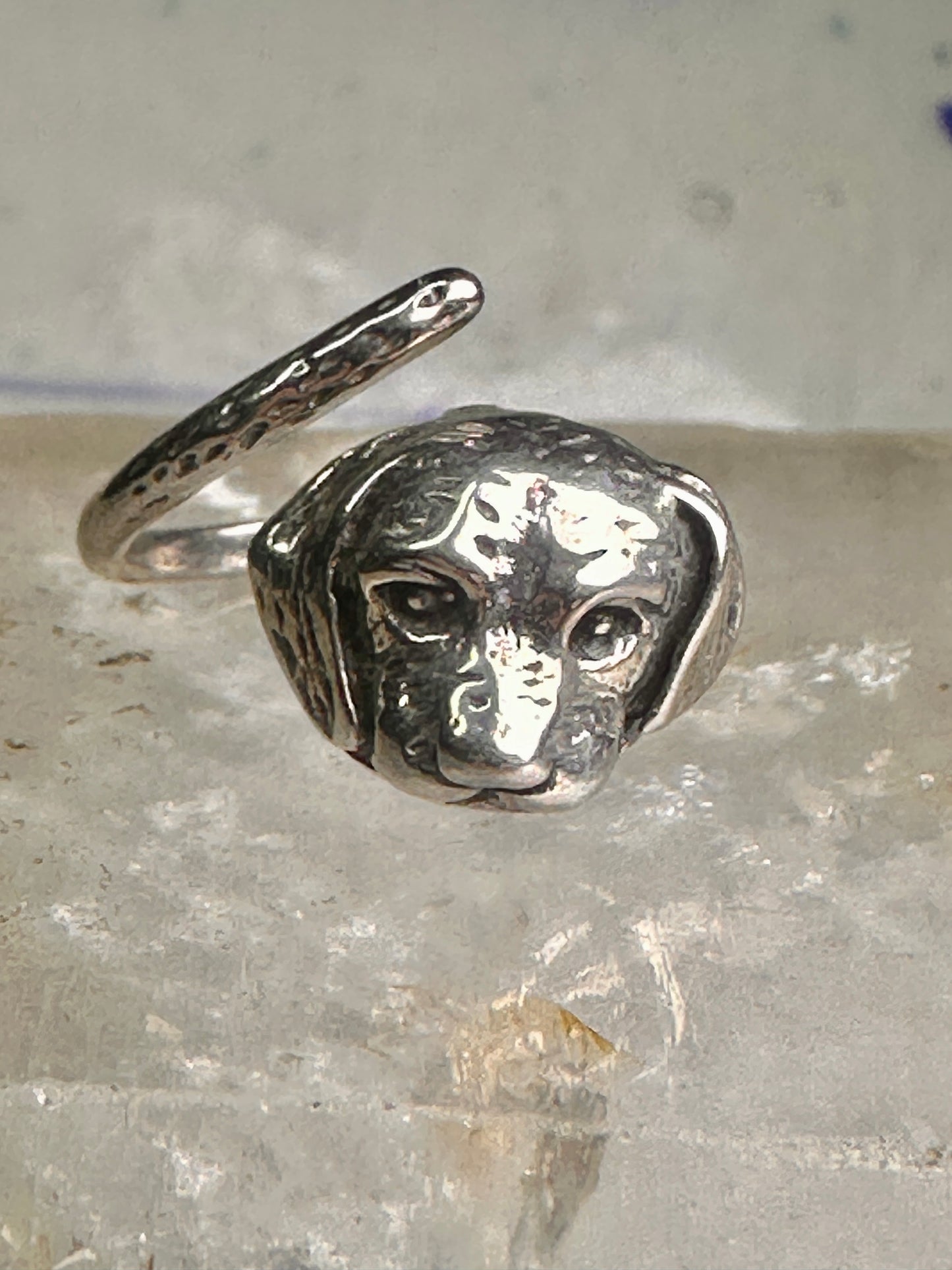 Dog ring puppy band sterling silver size 7 boys girls women