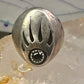 Navajo ring bear footprint size 11.25 onyx sterling silver women men signed R