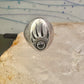 Navajo ring bear footprint size 11.25 onyx sterling silver women men signed R