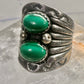 Navajo malachite ring cigar band pinky size 2.75 sterling silver women girls