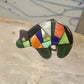 Bear ring size 6.50 turquoise abalone malachite&nbsp; spiny oyster sterling silver women