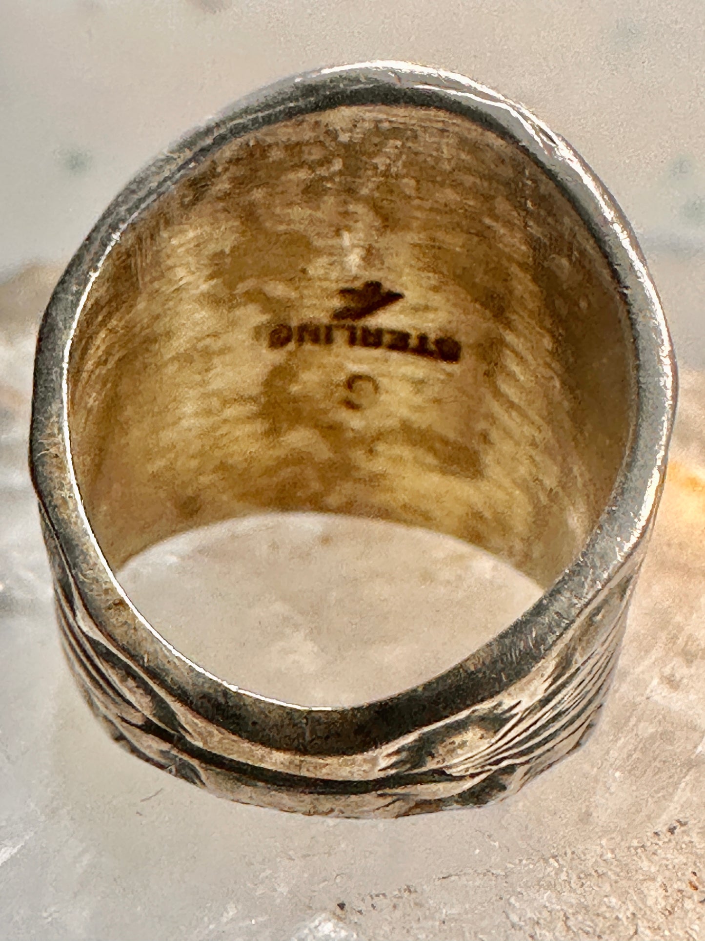 Navajo malachite ring cigar band pinky size 2.75 sterling silver women girls