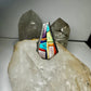 David Tune ring Navajo Tombstone coral lapis turquoise MOP size 10.50 sterling silver women men