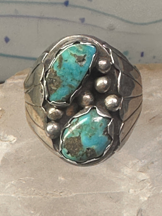 Navajo turquoise Ring Big Size size 17 sterling silver men