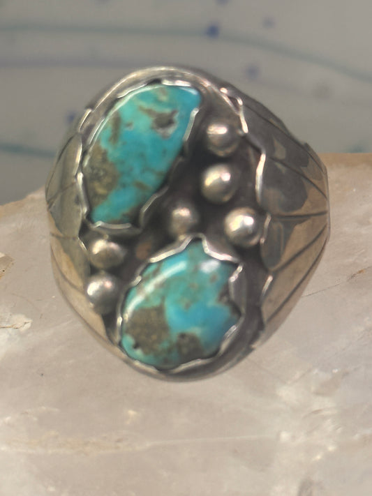 Navajo turquoise Ring Big Size size 17 sterling silver men