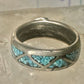 Zuni ring turquoise wedding band size 5.75 sterling silver women pinky