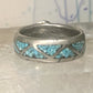 Zuni ring turquoise wedding band size 5.75 sterling silver women pinky