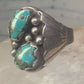 Navajo turquoise Ring Big Size size 17 sterling silver men