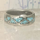 Zuni ring turquoise wedding band size 5.75 sterling silver women pinky