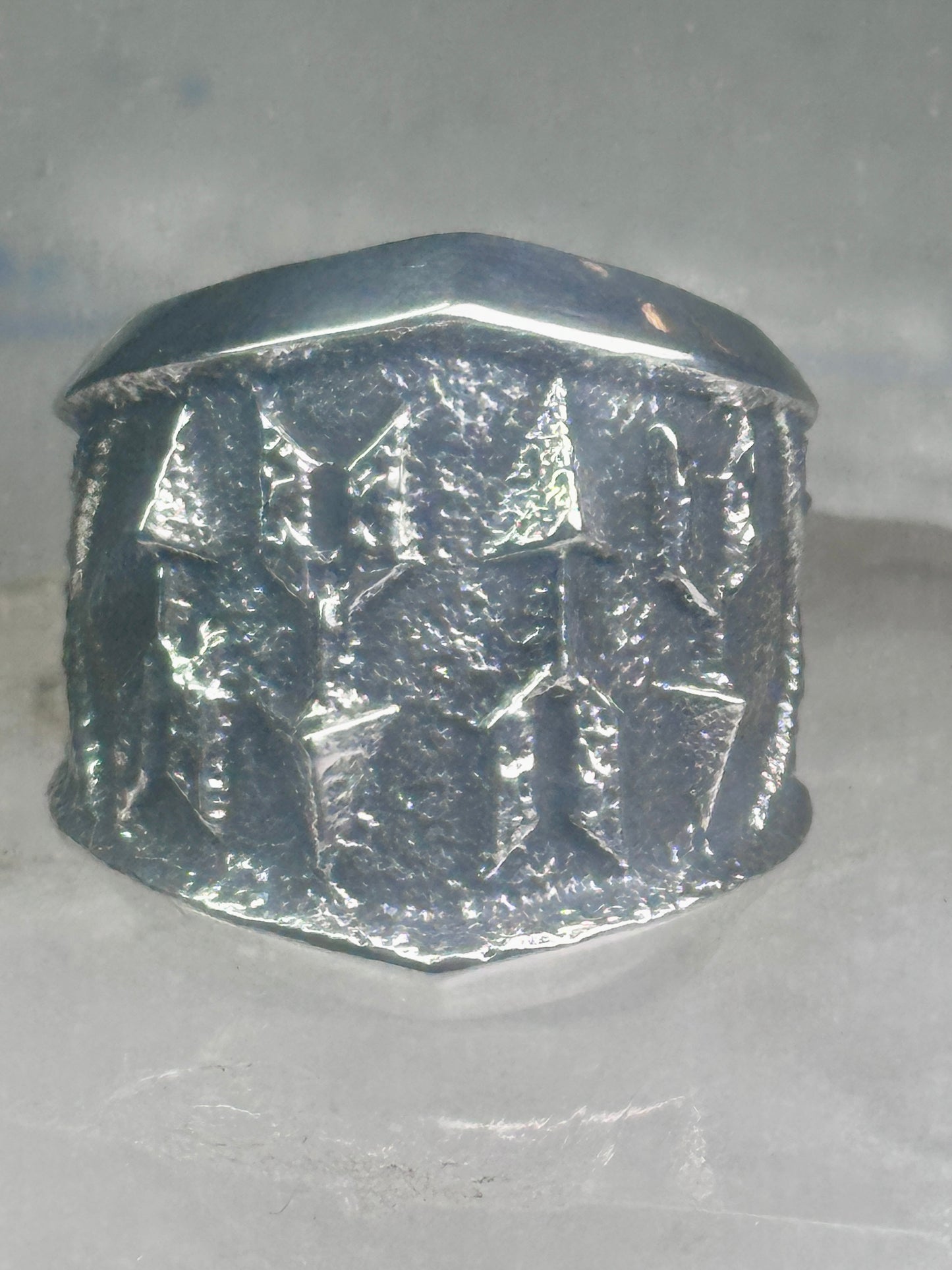Kevin Yazzie Ring Navajo Arrow Tufa band sterling silver size 9.25 women men