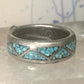 Zuni ring turquoise wedding band size 5.75 sterling silver women pinky