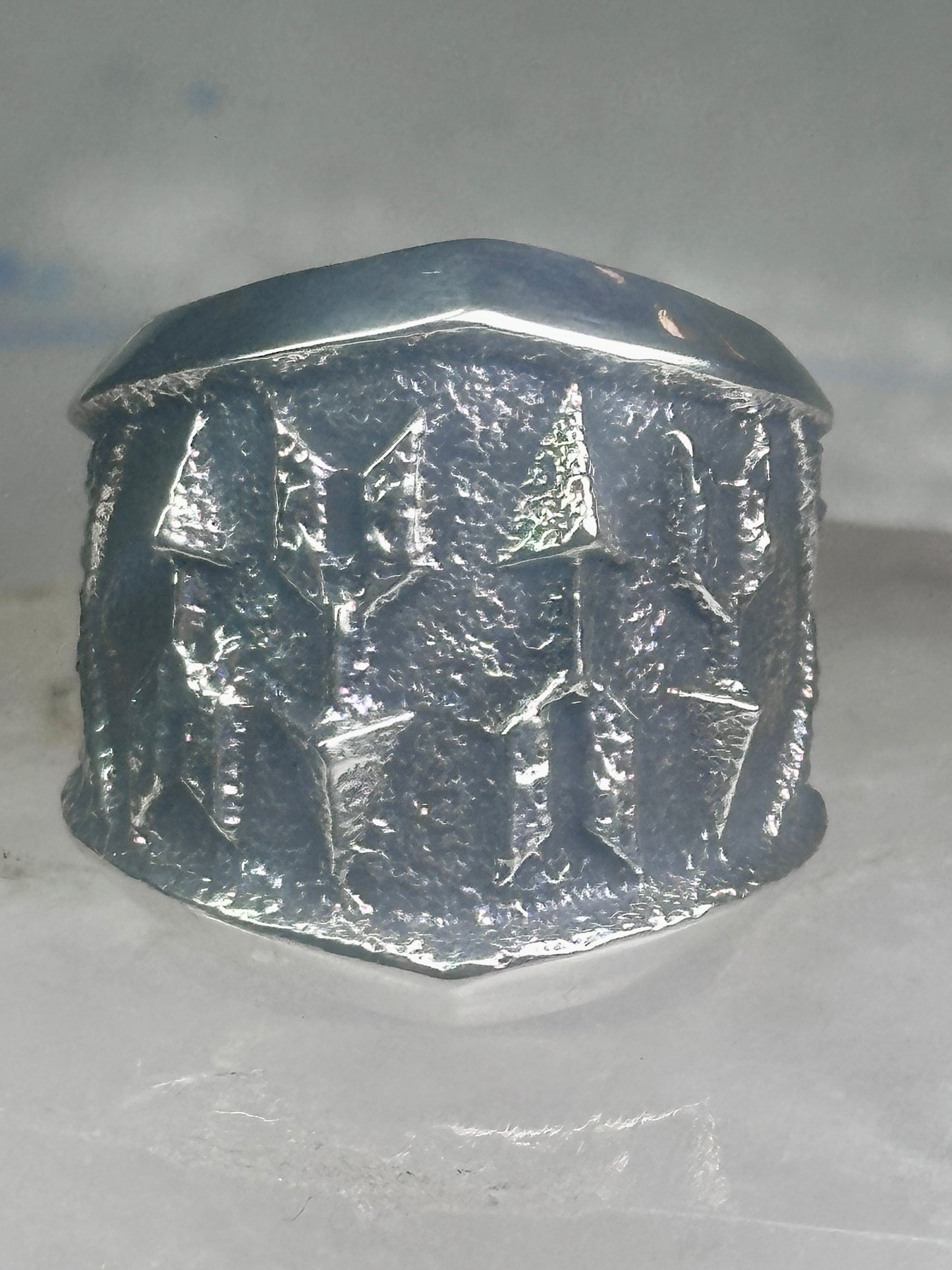 Kevin Yazzie Ring Navajo Arrow Tufa band sterling silver size 9.25 women men