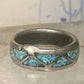 Zuni ring turquoise wedding band size 5.75 sterling silver women pinky