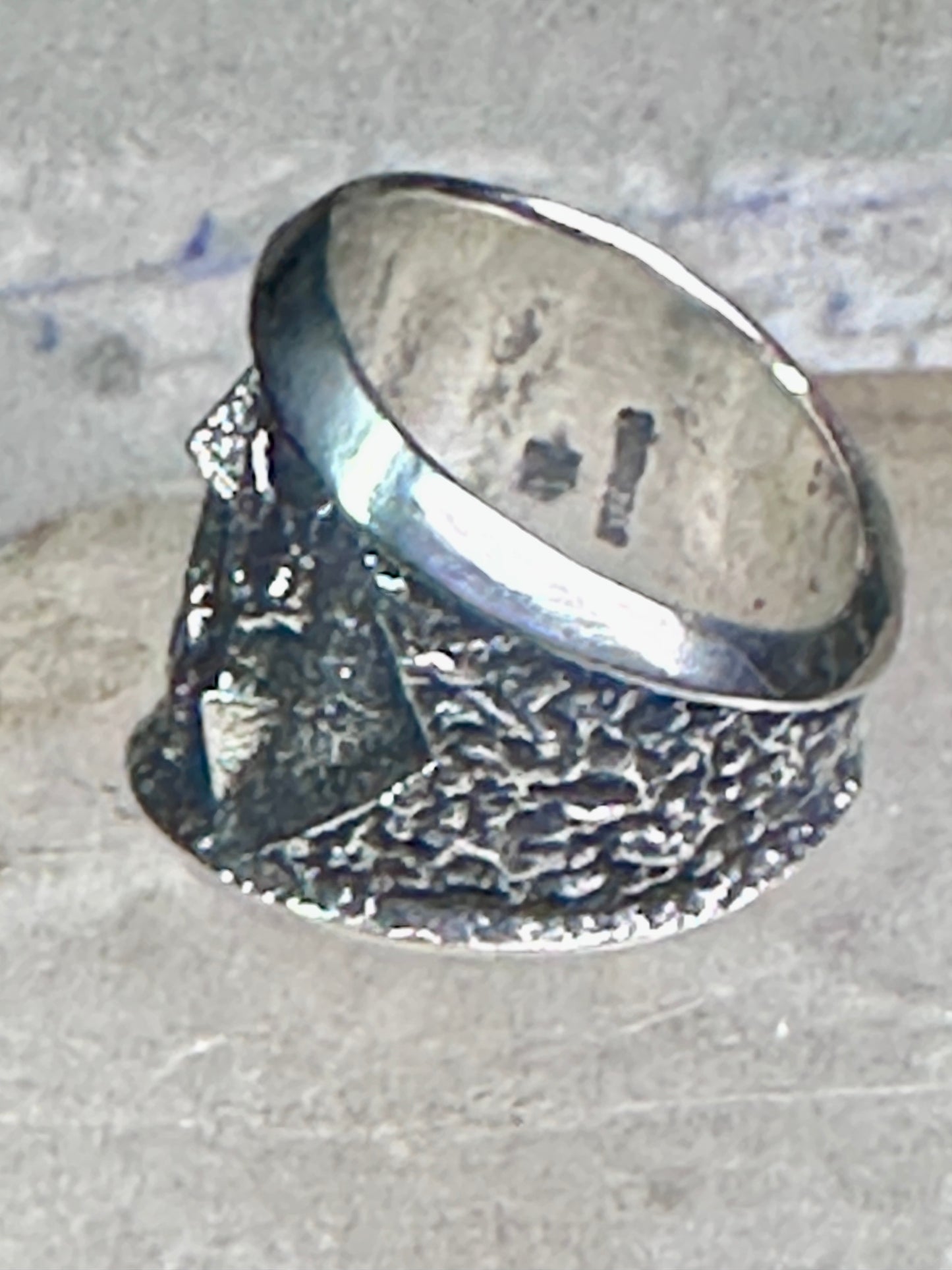 Kevin Yazzie Ring Navajo Arrow Tufa band sterling silver size 9.25 women men