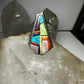 David Tune ring Navajo Tombstone coral lapis turquoise MOP size 10.50 sterling silver women men