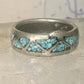 Zuni ring turquoise wedding band size 5.75 sterling silver women pinky