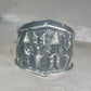 Kevin Yazzie Ring Navajo Arrow Tufa band sterling silver size 9.25 women men