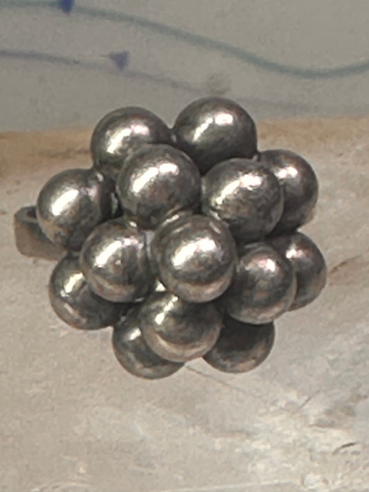 Bead ring southwest size 9 adjustable sterling silver women girls
