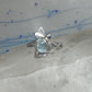 Vintage Sterling Silver Bumblebee Cocktail Ring Light Blue Cabochon Dark Blue Accent Size 8.75 925