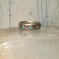 Zuni ring turquoise coral chips wedding band size 11.50 sterling silver women men