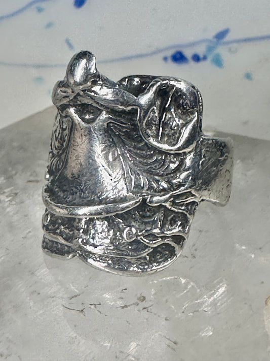 Saddle ring southwestern band cowboy horse size 9.50 sterling silver women men
