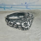 Vintage Dian Malouf Sterling Silver Floral Repousse Dome Ring Flower Garden Statement Size 6 925