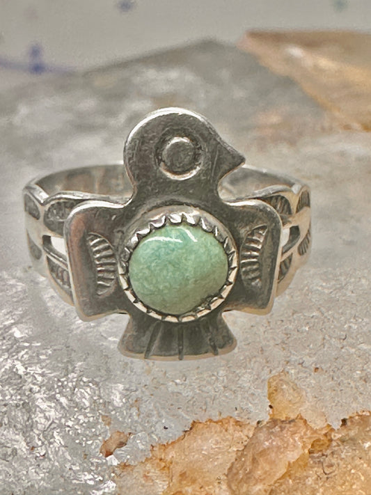 Phoenix ring turquoise pinky band size 2.75 Bell Trading Co sterling silver women girls